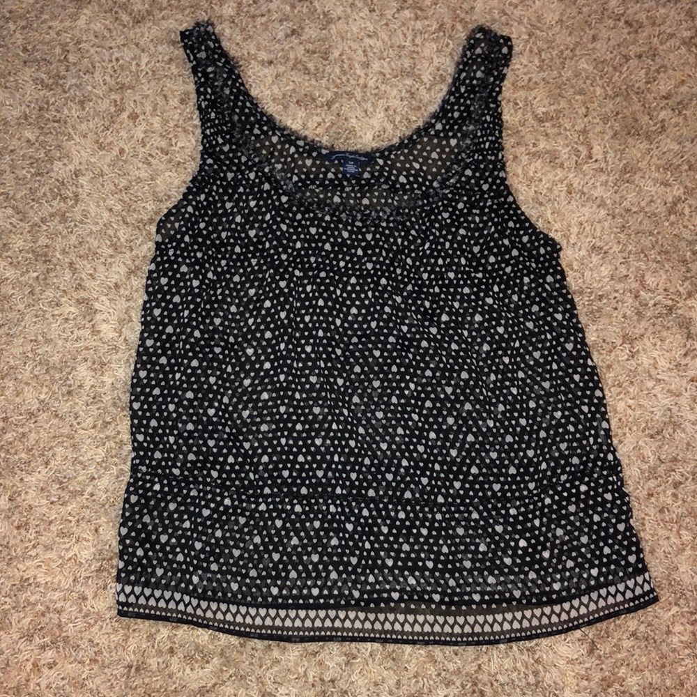Transparent black and white tank, size small!!
